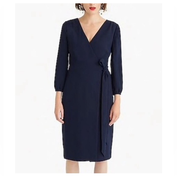*NWT* J. Crew Navy Wrap Dress - Picture 3 of 3